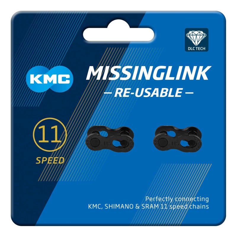 KMC Unisex's 11 Speed DLC MissingLink Joining Link, Black, 2 Pairs - Image 1